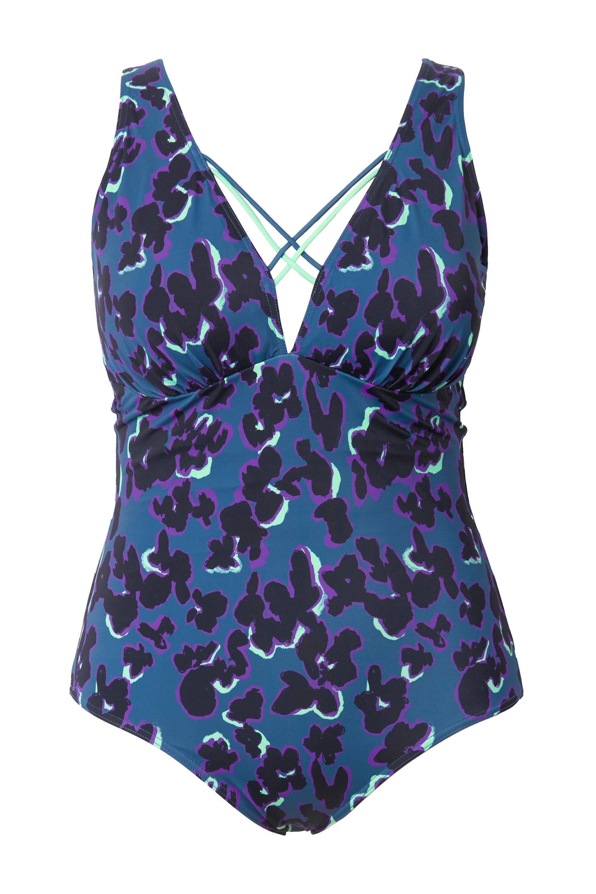 Ulla Popken Badeanzug Badeanzug Flecken Softcups Zierbänder recycelt günstig online kaufen