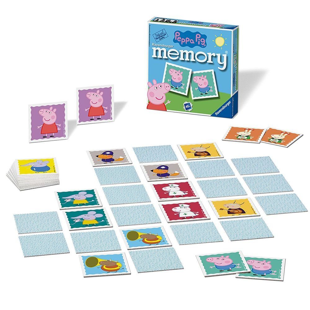 Peppa Pig Spiel Mini Memory® Pig 48 Bildkarten Peppa Wutz Ravensburger Spiel, Memory