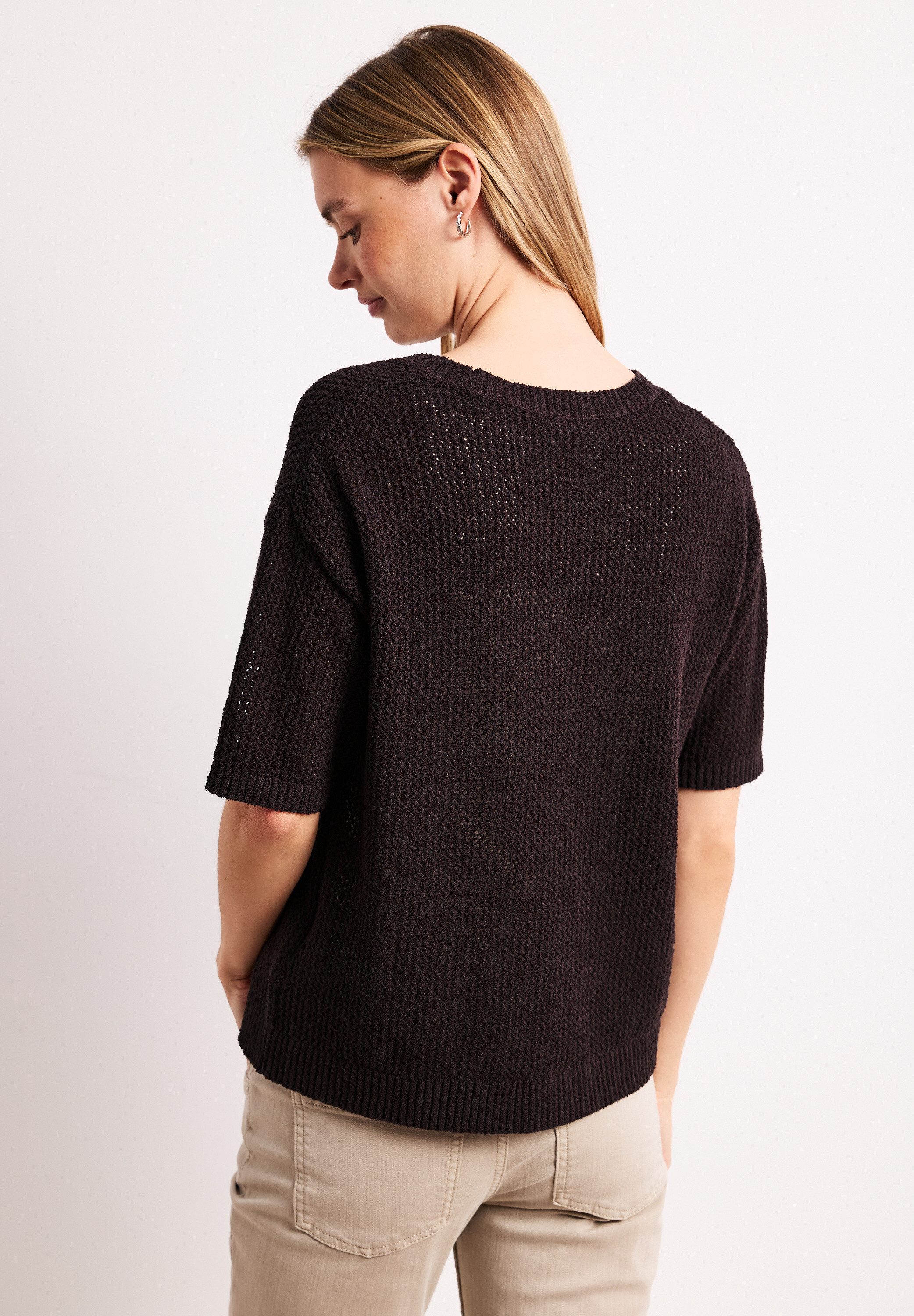 STREET ONE Kurzarmpullover im soften Baumwoll-Mix