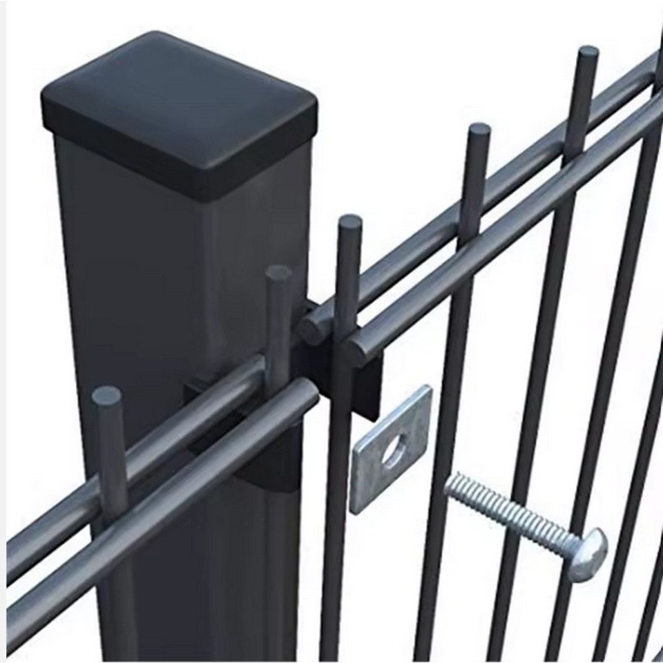 Terrasse2000 Doppelstabmattenzaun Doppelstabmattenzaun 6/5/6 mit Pfosten im Komplettset