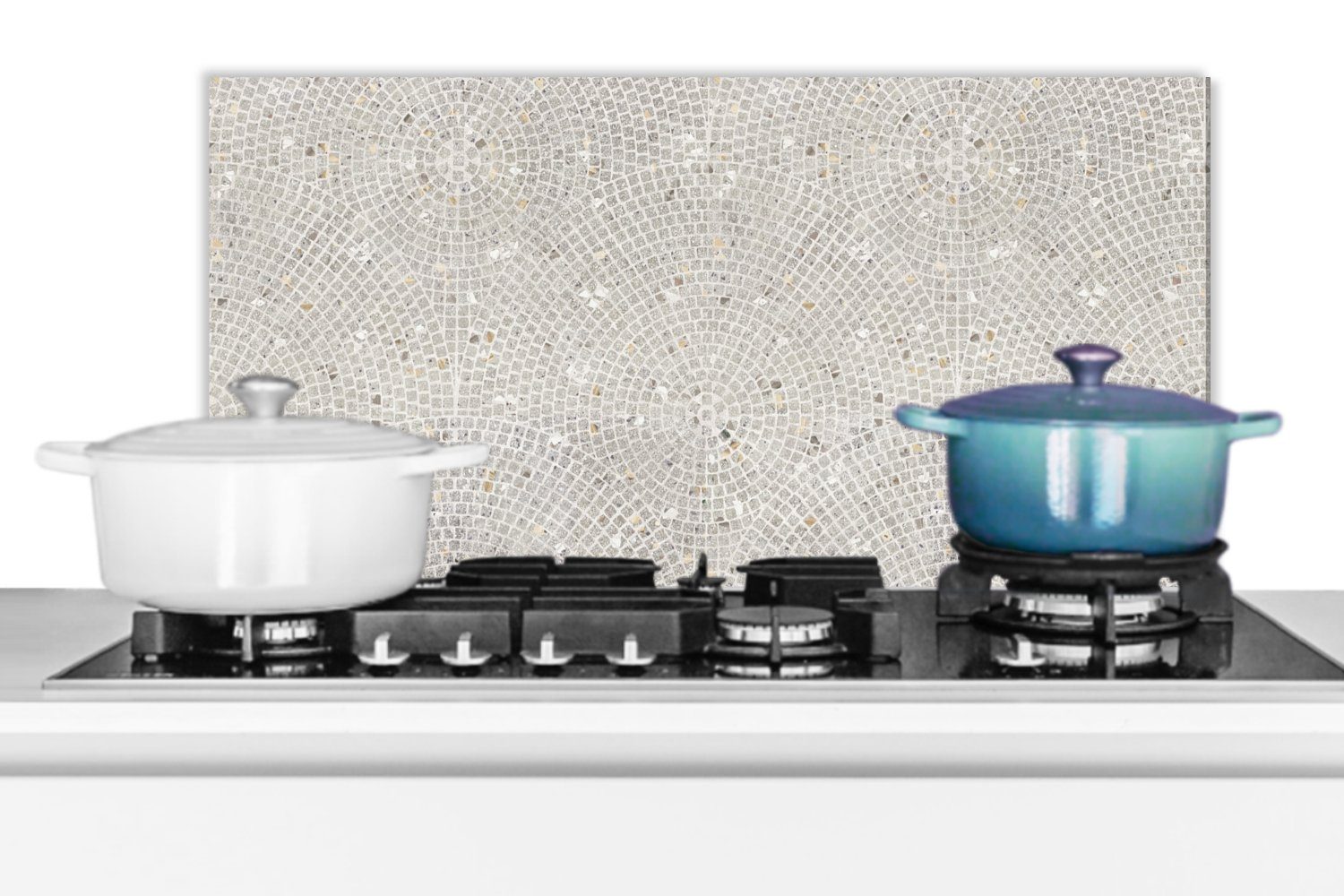 MuchoWow Küchenrückwand Schmutzflecken für Wandschutz, (1-tlg), Fett Design, Kacheln cm, - Grau Küchen gegen 60x30 - und