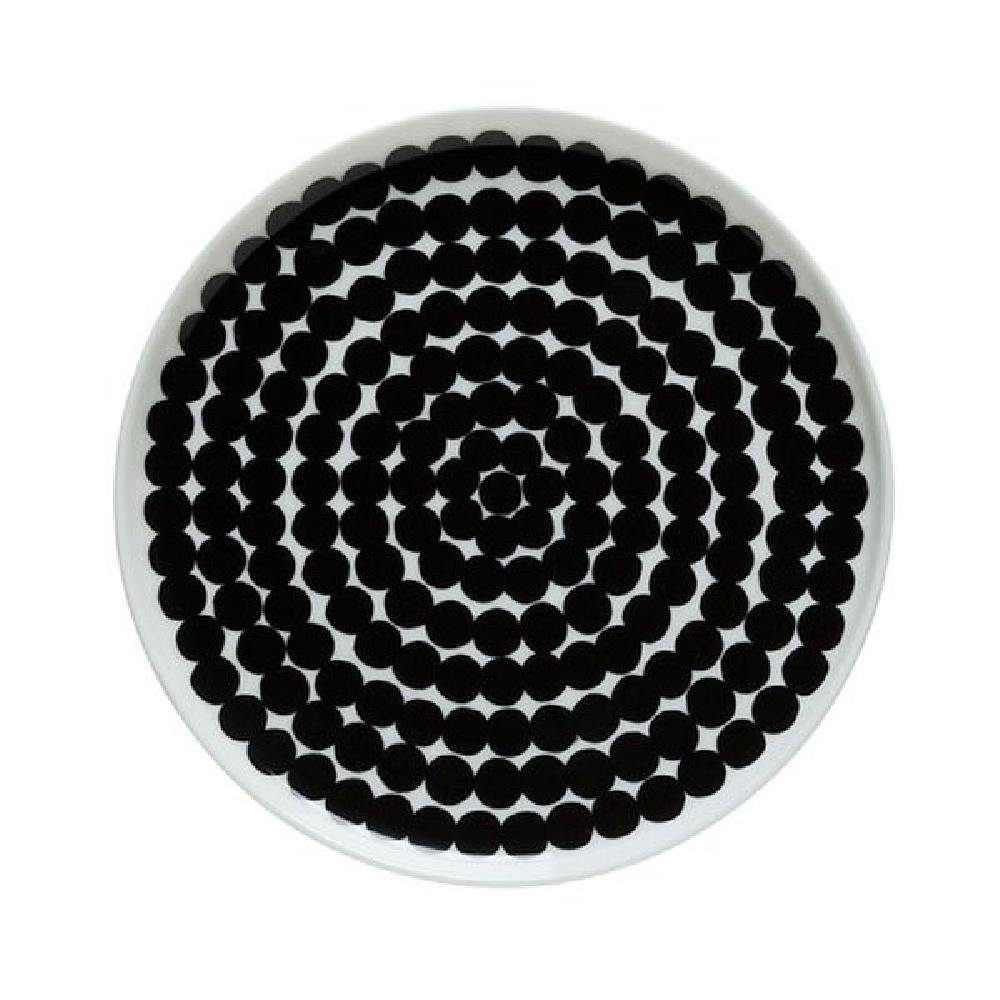 Marimekko Servierplatte Platte Oiva-Räsymatto Schwarz-Weiß Rund (20cm)