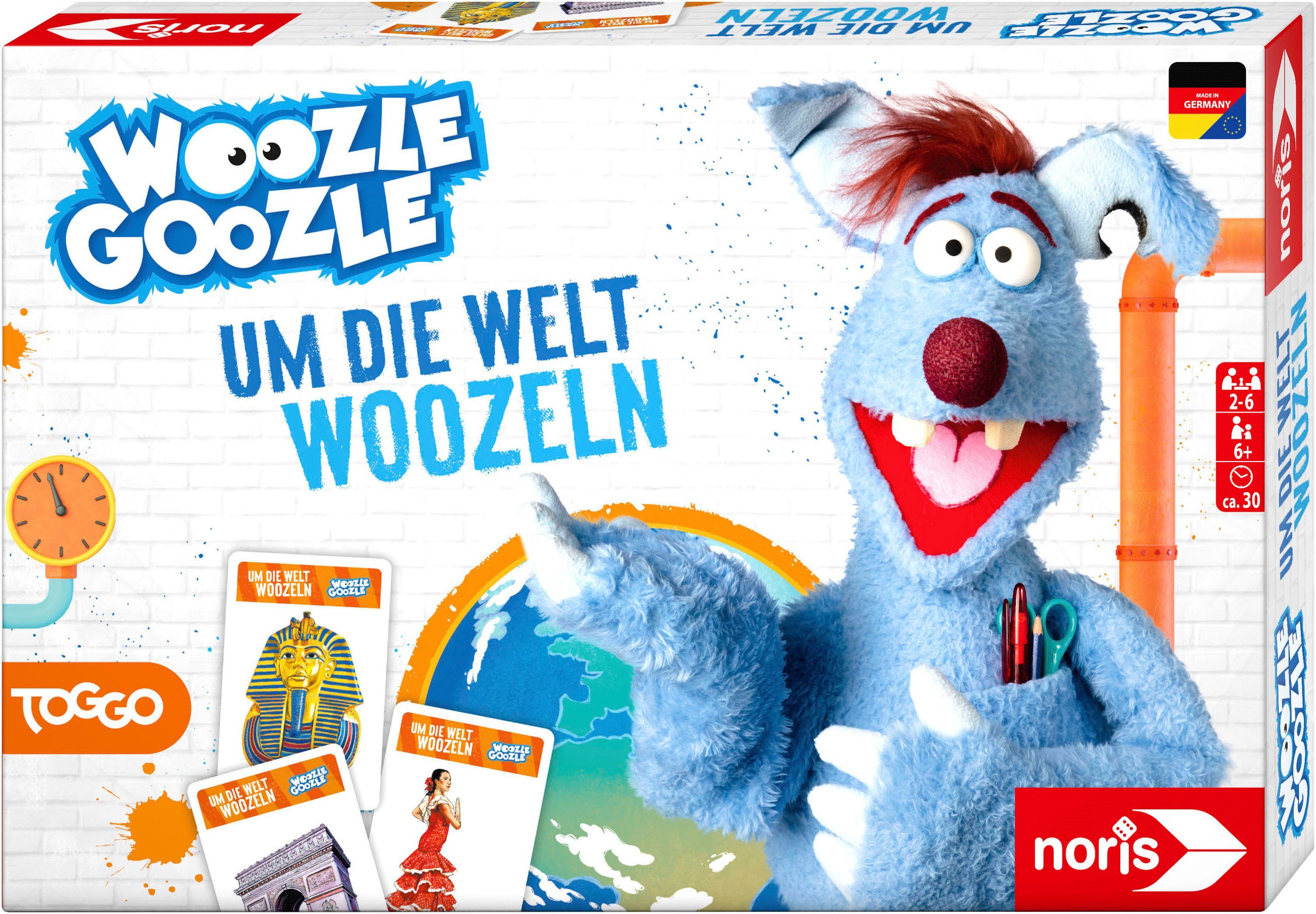 Noris Spiel Wooozle Goozle, Um die Welt woozlen!, Lernspiel, Made in Germany