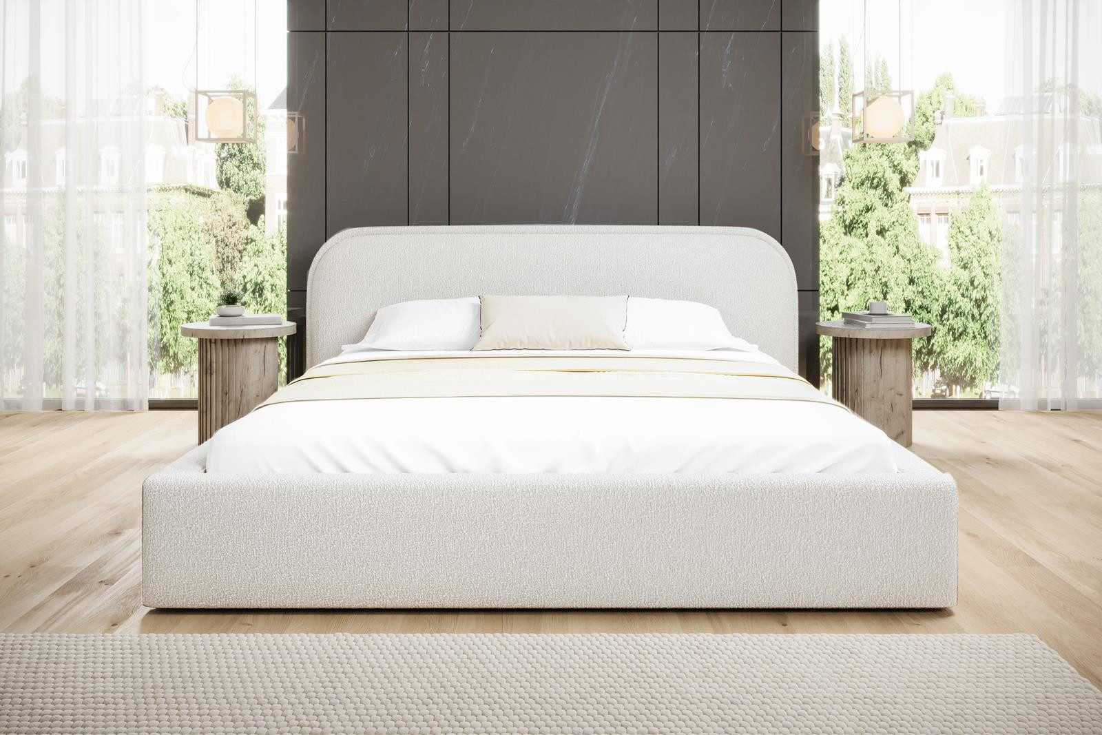 Compleo Polsterbett Bequemes Bett, Designerbett, Minimalistisches günstig online kaufen