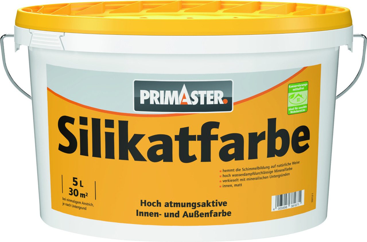Primaster Wandfarbe Primaster Silikatfarbe 5 L weiß stumpfmatt