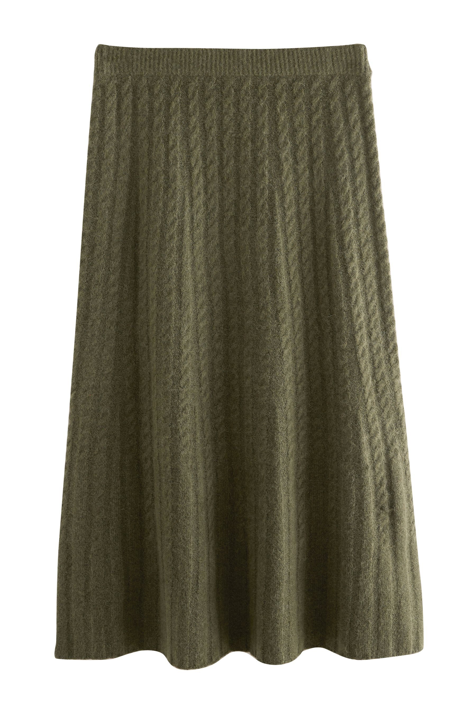 Next Midirock Gestrickter Midirock mit Zopfmuster (1-tlg) günstig online kaufen