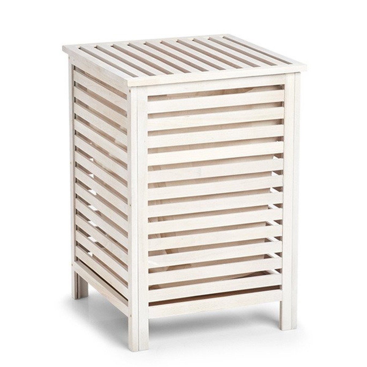 Zeller Present Wäschekorb Wäschekorb aus Holz, Wäschebehälter, weiß, ZELLER