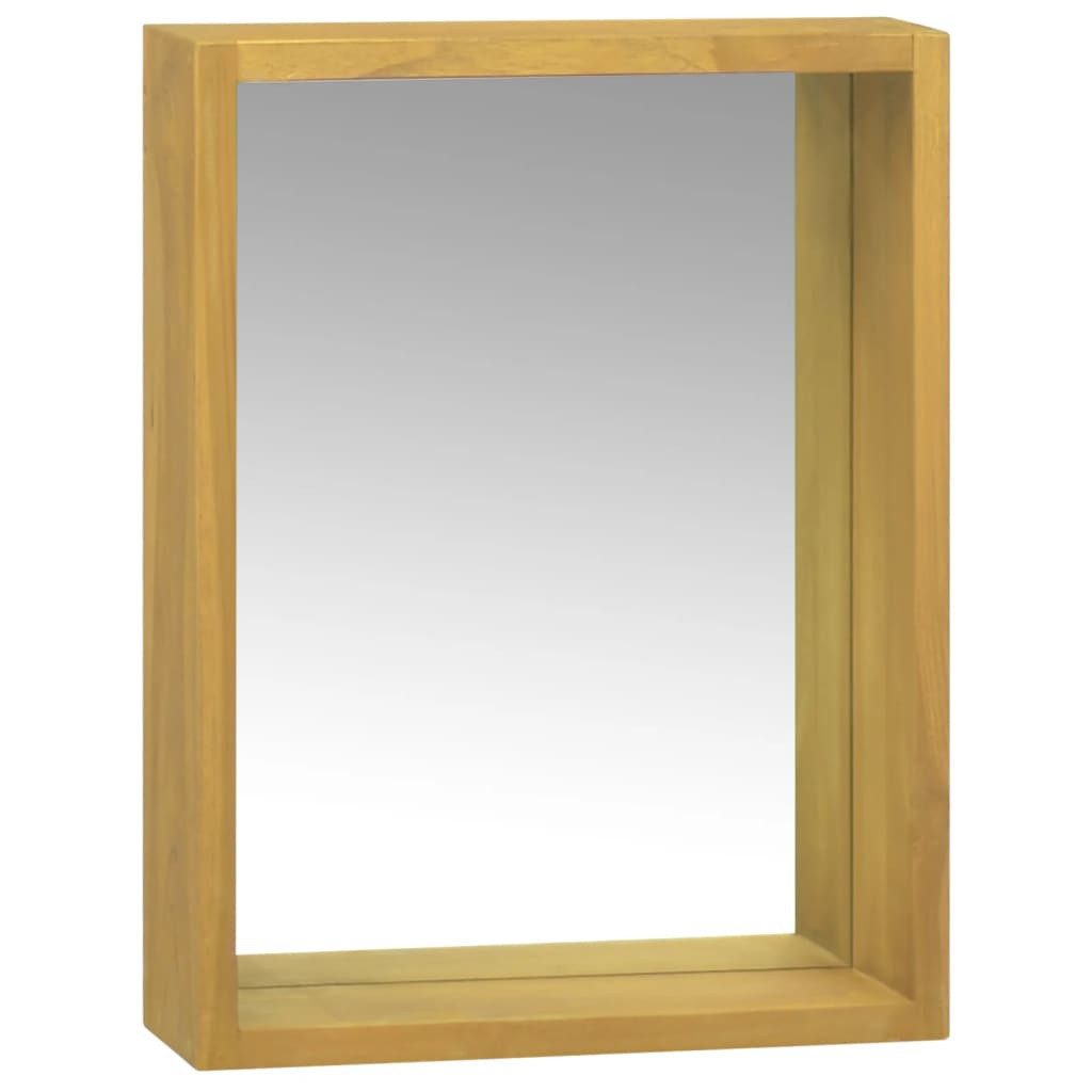 furnicato Badezimmerspiegelschrank Spiegelschrank aus Naturholz mit Glas, 30 x 10 x 40 cm, natürliche Witterungsbeständiges Badregal mit Ablage für Toilettenartikel