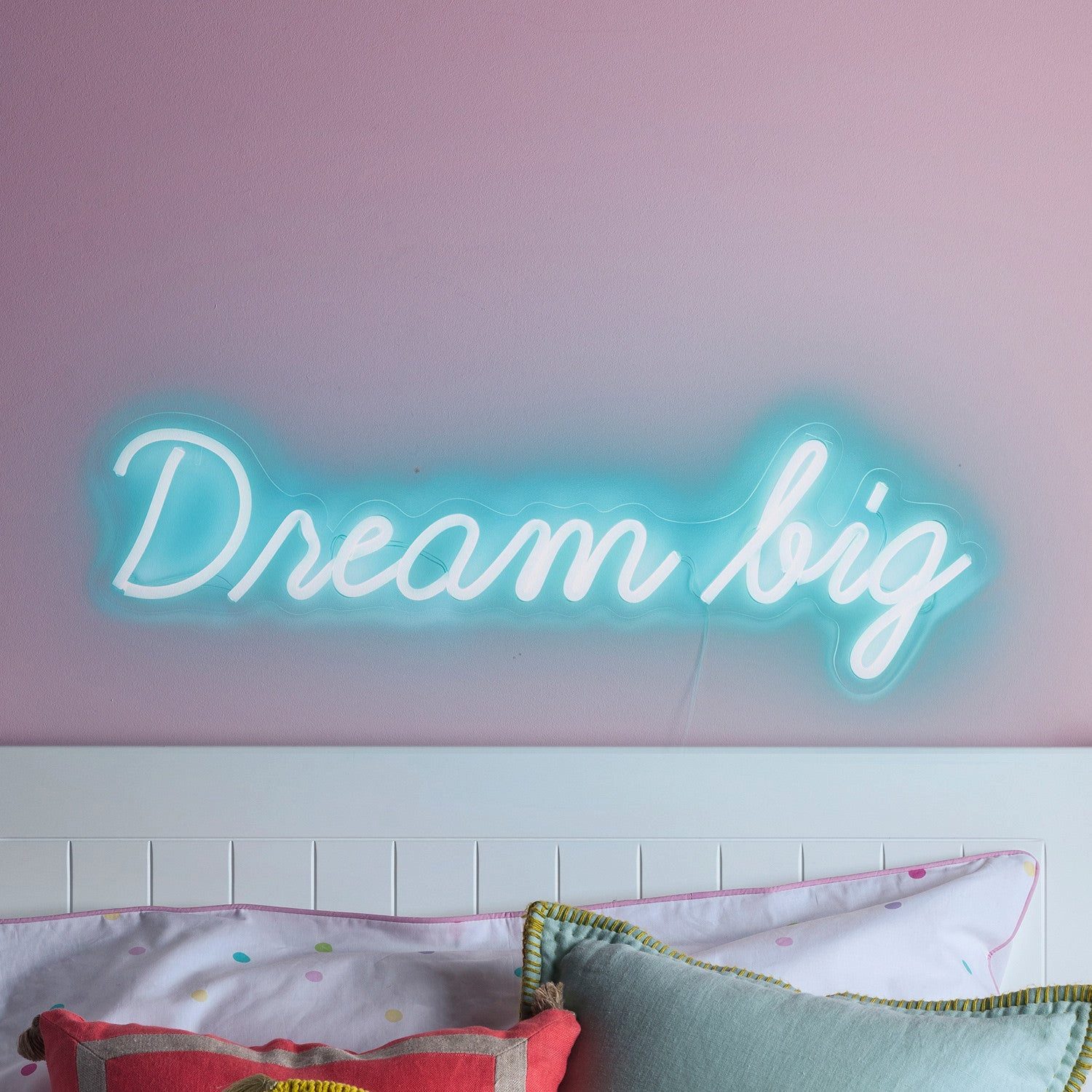 Lights4fun LED Wandleuchte LED Neon Leuchtschriftzug Dream Big