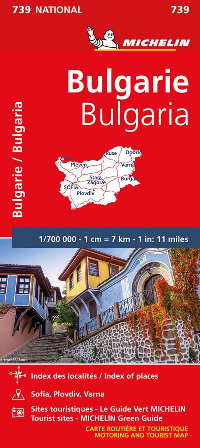 Michelin Bulgarien 1:700 000 / Carte nationale 739, Strassen- und Tourismuskarte