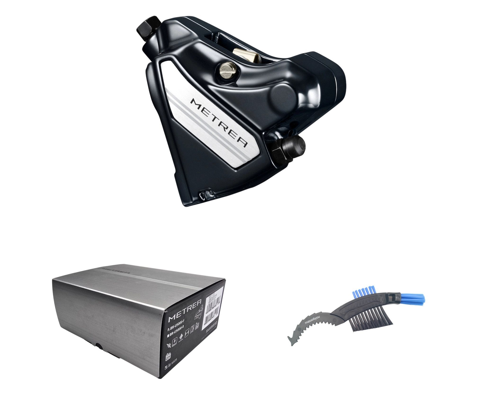maxxi4you Scheibenbremssattel Shimano METREA BR-U5000 Scheibenbremssattel Vorne inkl. Kettenbürste
