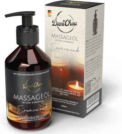 DaniChou Massageöl Erwärmend mit Kampfer - 100% Naturkosmetik, direkt wärmendes Gefühl 250 ml, 1-tlg., Massage mit natürlichen Kampfer - Für eine intensive Entspannung