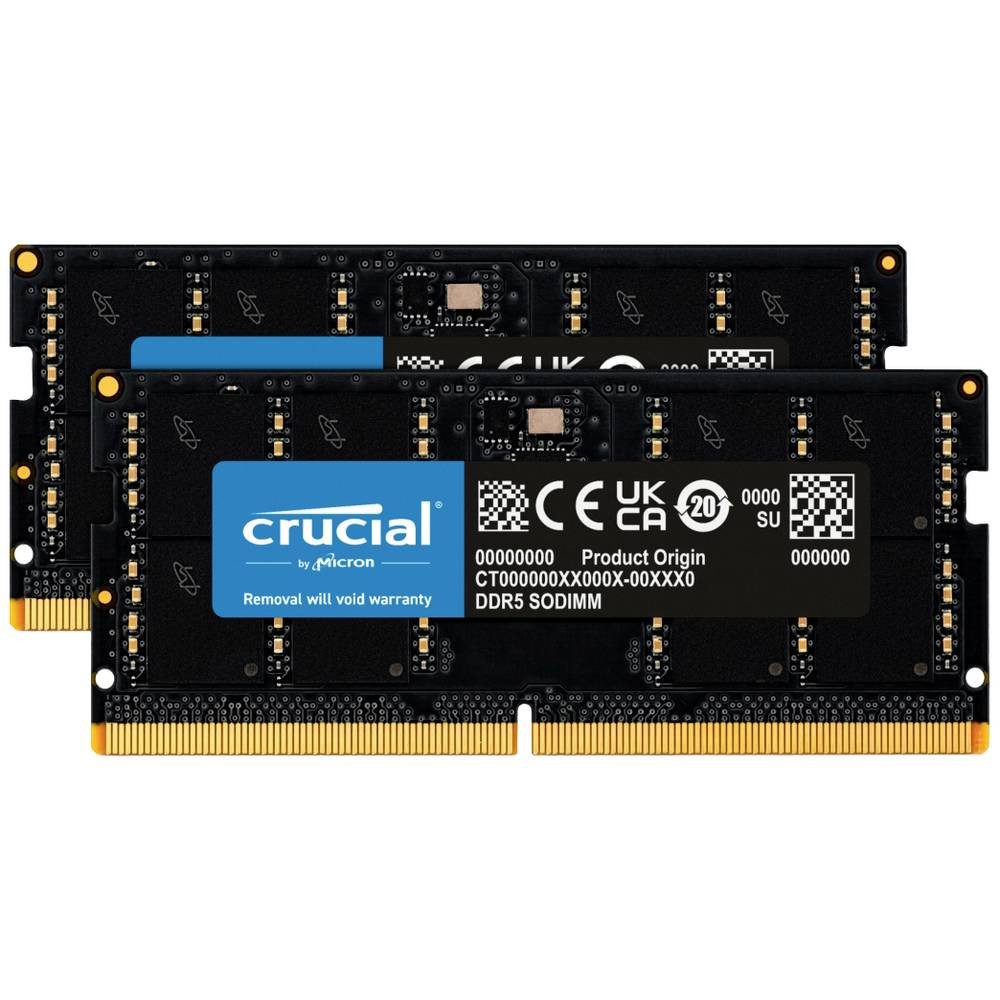 Crucial Speichermodul 96 GB 2 x 48 GB DDR5 5600 MHz Laptop-Arbeitsspeicher