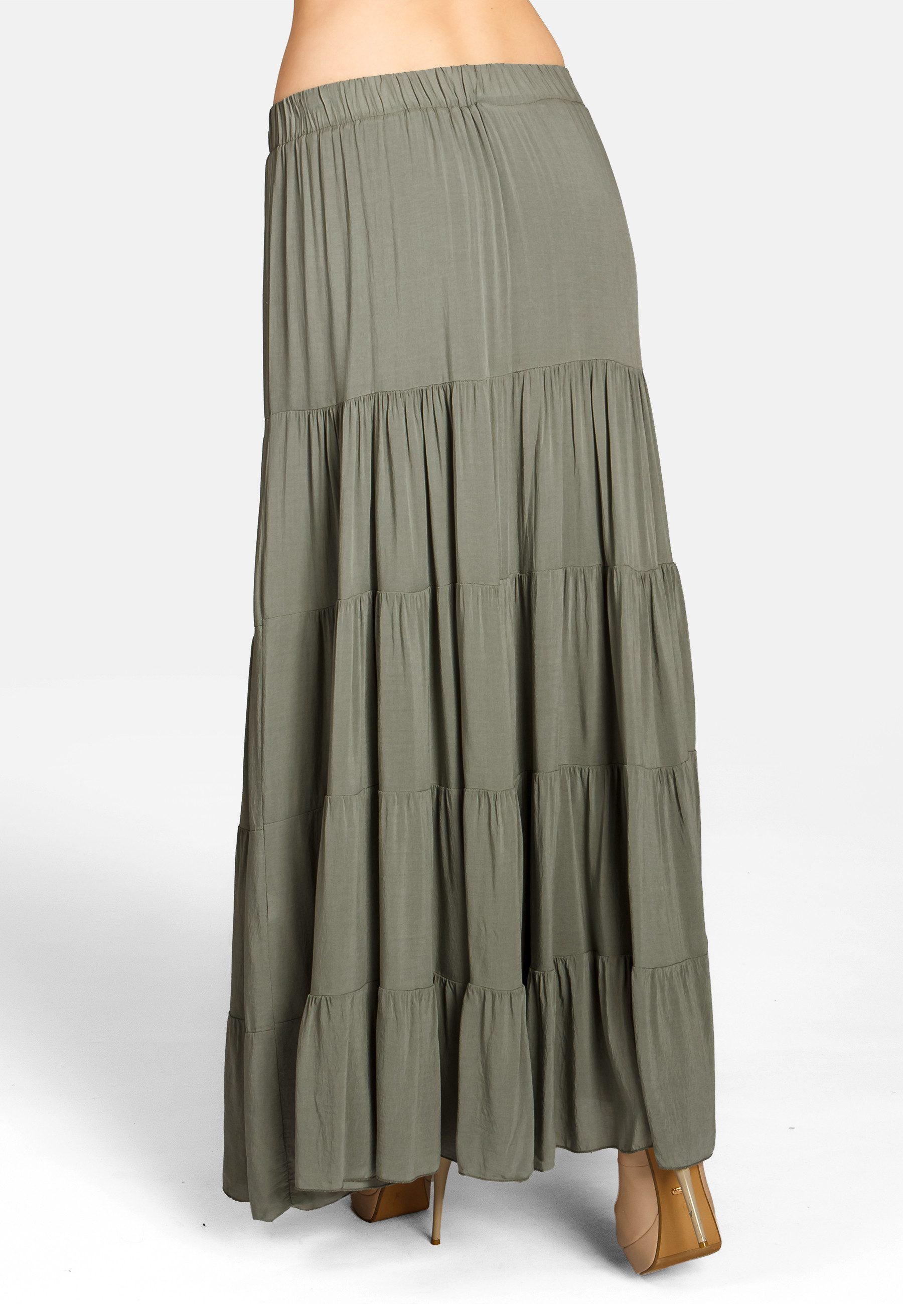 Caspar Faltenrock RO020 langer eleganter Damen Maxi Sommer Rock Maxirock - bodenlang bei ca. 157 cm Körpergröße