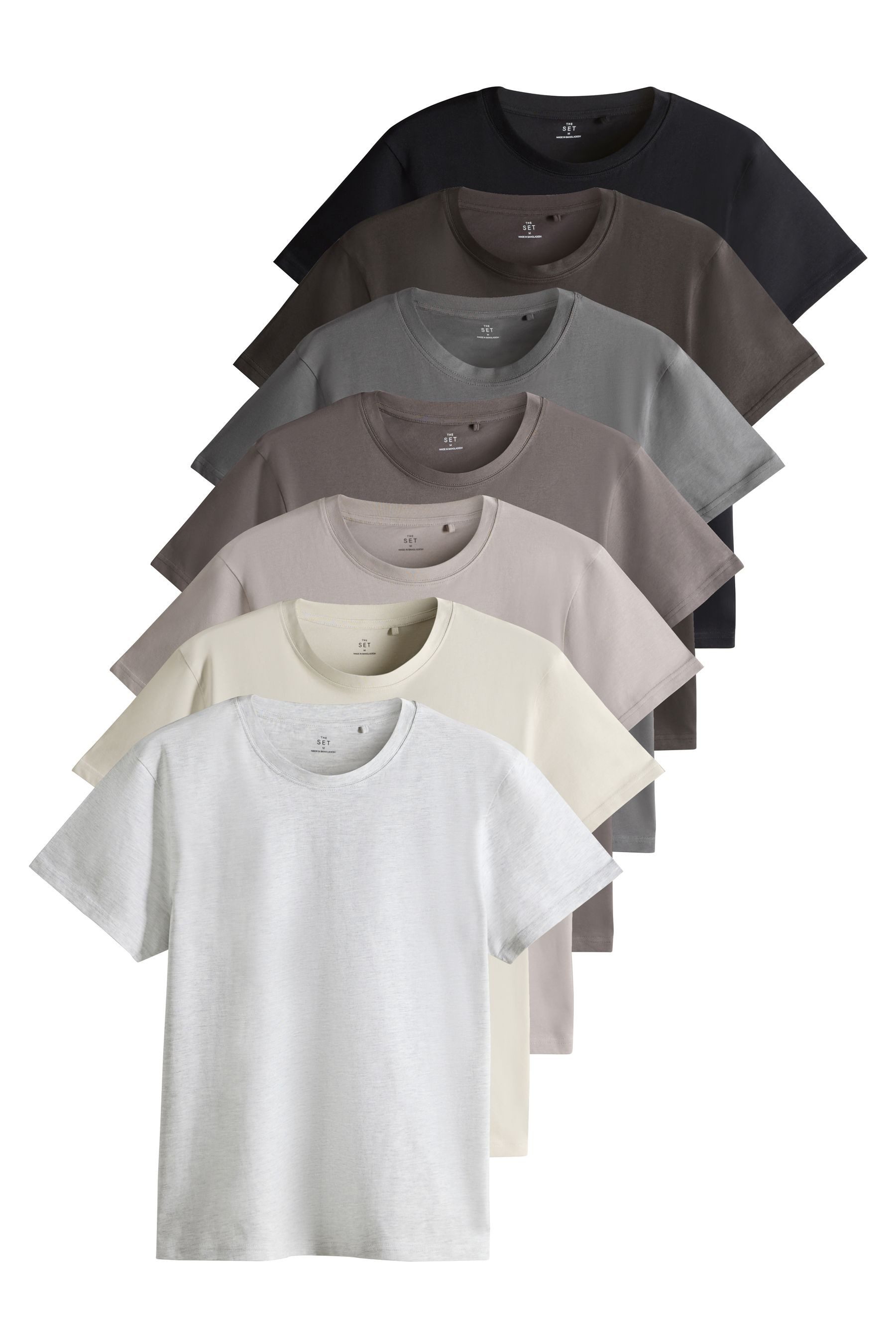 The Set T-Shirt The Set Regular Fit Kurzarm-T-Shirts, 7er-Pack (7-tlg) günstig online kaufen