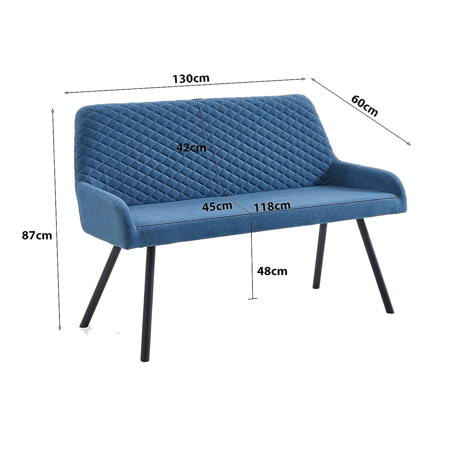 ebuy24 Esszimmerstuhl Meran Esstisch Sofa pflegeleichter Strapazierfähiger, blau., Bezug