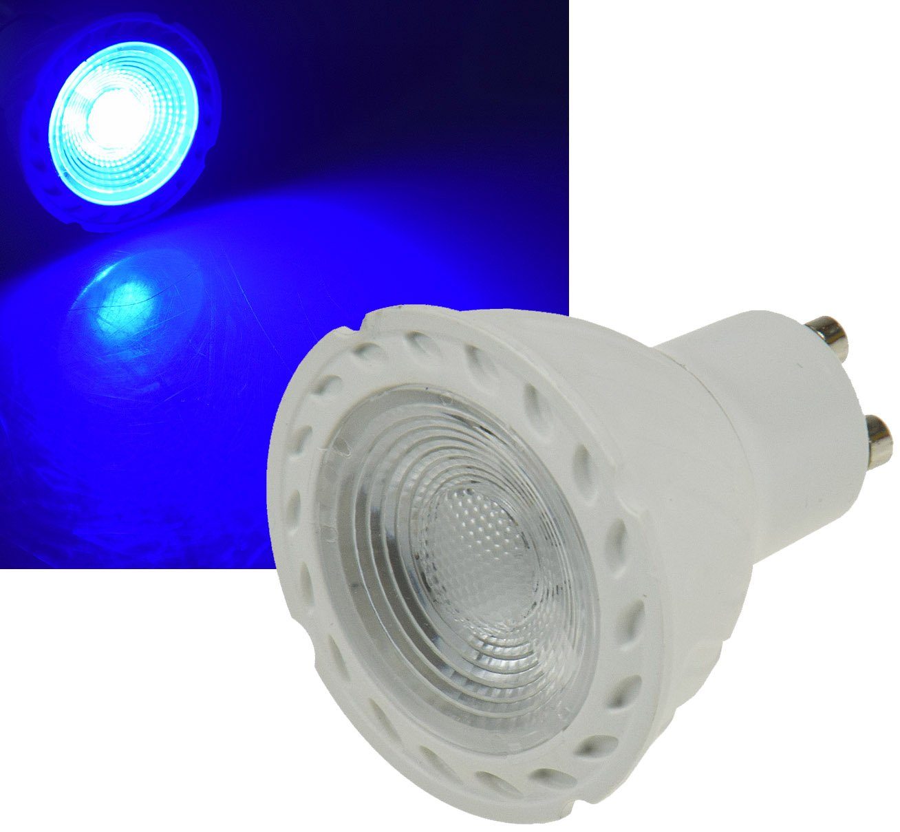 ChiliTec Sockelleuchten LED GU10 5Watt38° Sockel Leuchtwinkel BLAU blaues Strahler Licht