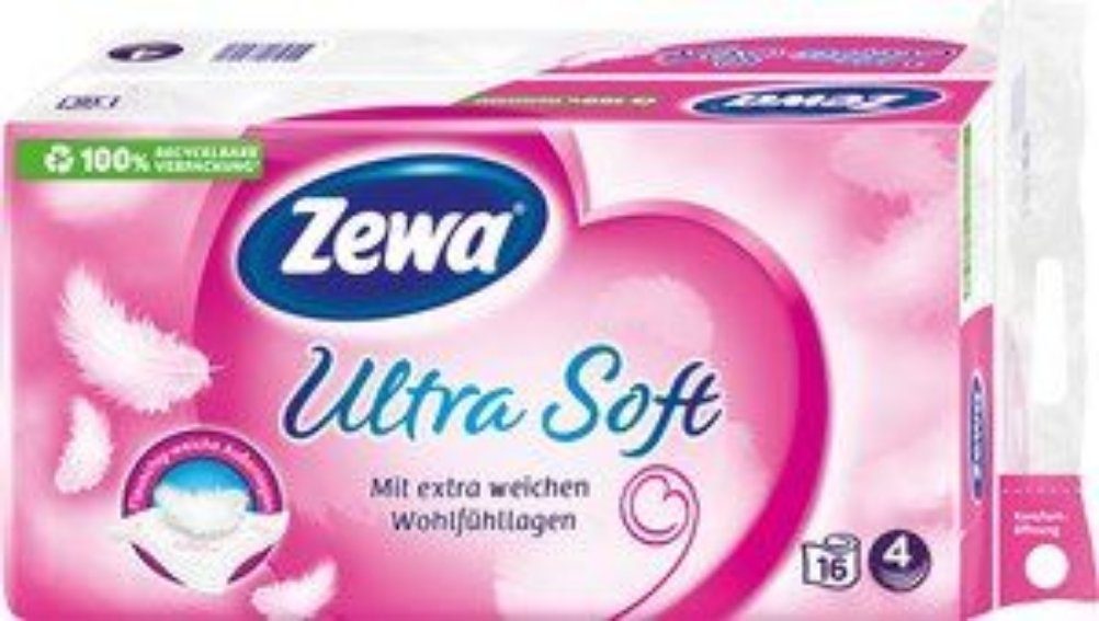 ZEWA Toilettenpapier Zewa Ultra Soft Toilettenpapier 4-lagig (16 Rollen x je 150 Blatt) (1-St)
