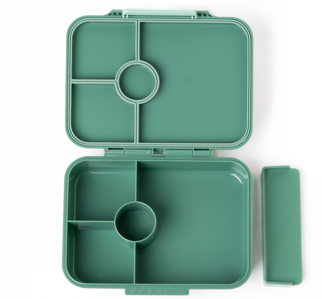 LEKKABOX Lunchbox Bentobox Brotdose, 4 Fächer - Kinder Vesperdose Brotbüchse Brotbox, Für feuchte Lebensmittel auslaufsicher, inkl. extra Trenner