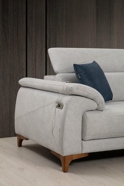 JVmoebel 3-Sitzer Grau Sofa Wohnzimmer Luxus Polstersofa Design Modern Möbel Neu, 1 Teile, Made in Europa