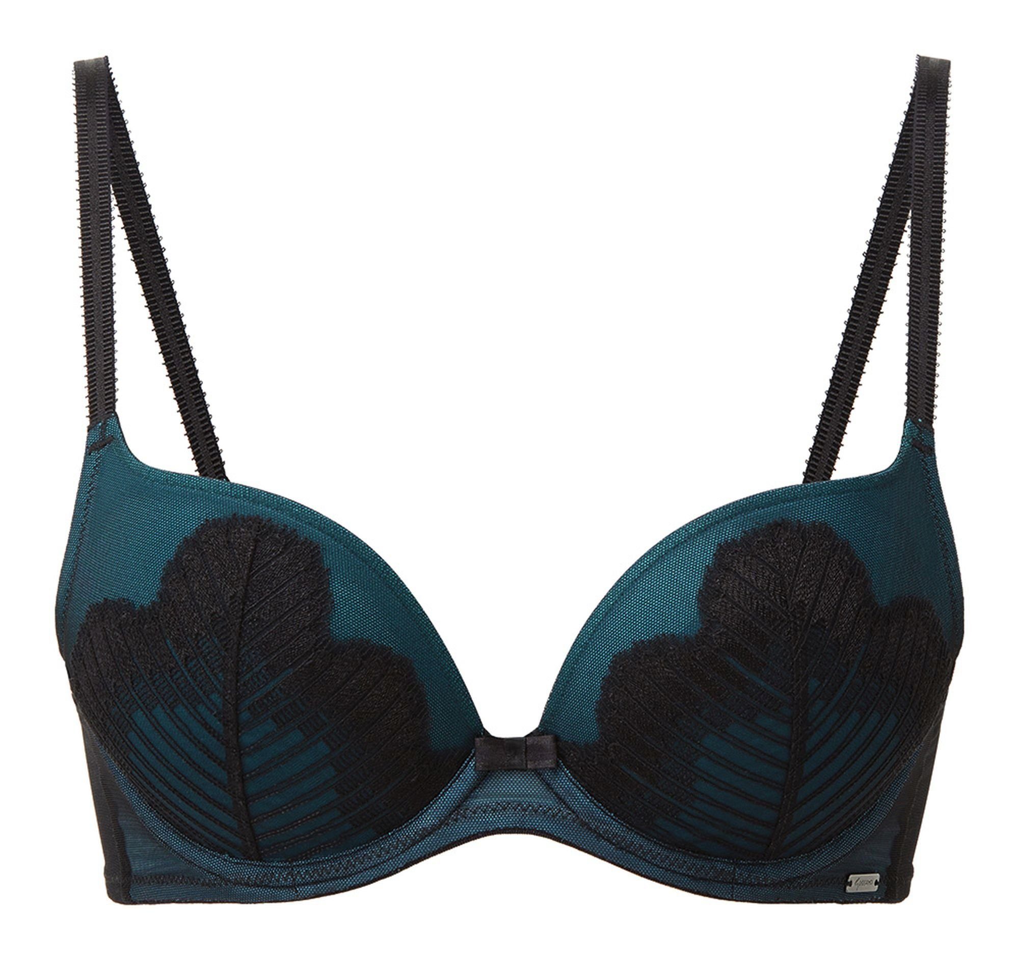 Gossard Dekolleté-BH Rhapsody Push-Up BH Black Teilspitze) (Push-Up