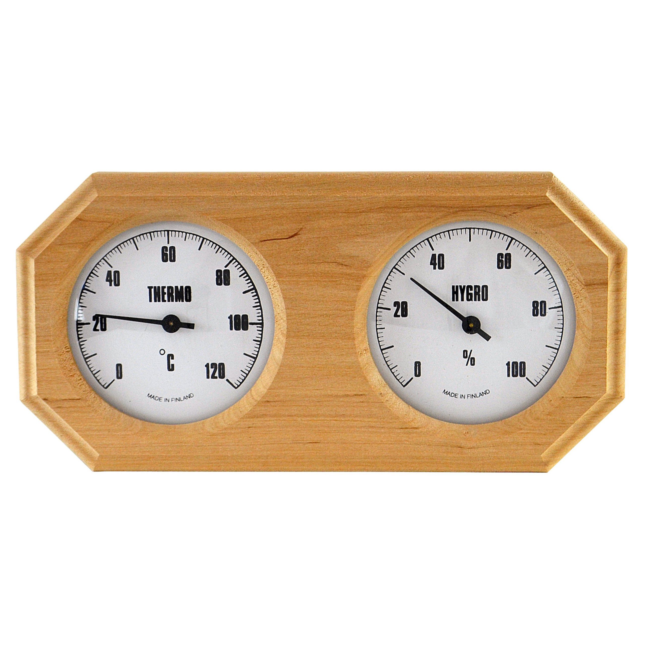 Nikkarien Saunia Sauna-Sanduhr Nikkarien Sauna Thermo und Hygrometer aus dunkler Erle 543TL