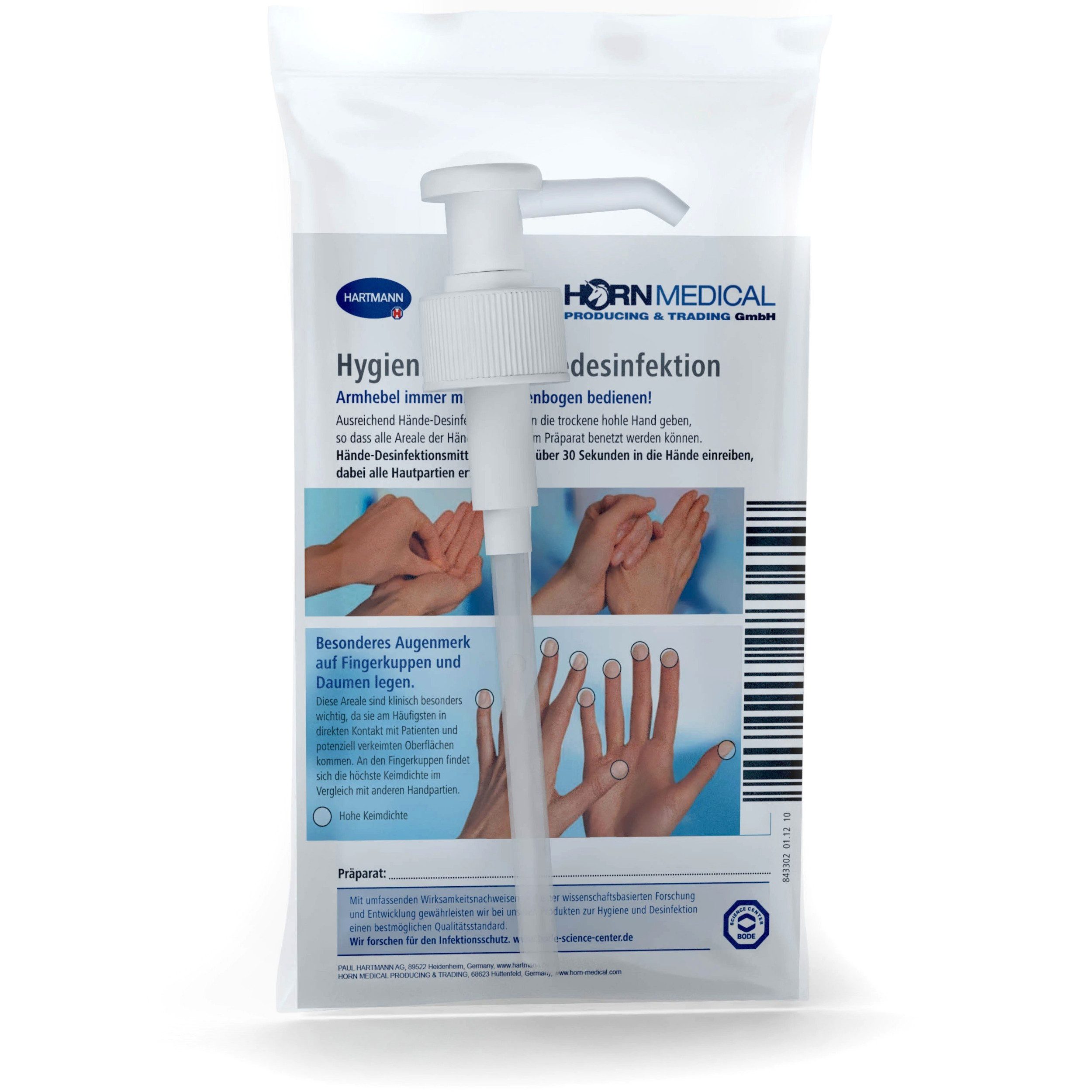 Horn Medical Desinfektionsmittelspender Horn Medical Dosierpumpe -Größe wählbar-, (transportgesichert, 2,2ml Hubvolumen), passend für Sterillium, Baktolan, Desderman etc.