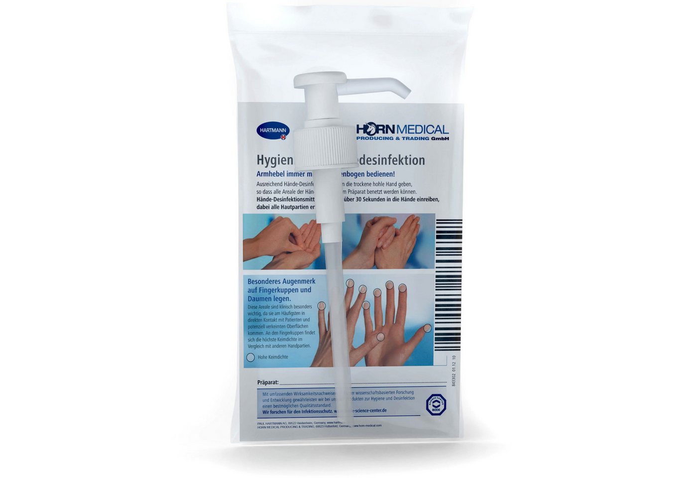 Horn Medical Desinfektionsmittelspender Horn Medical Dosierpumpe -Größe wählbar-, (transportgesichert, 2,2ml Hubvolumen), passend für Sterillium, Baktolan, Desderman etc.