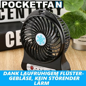 MAVURA Tischventilator POCKETFAN Mini Ventilator Akku Tischventilator Ventilator USB leise, Computer Notebook Laptop USB Lüfter Miniventilator