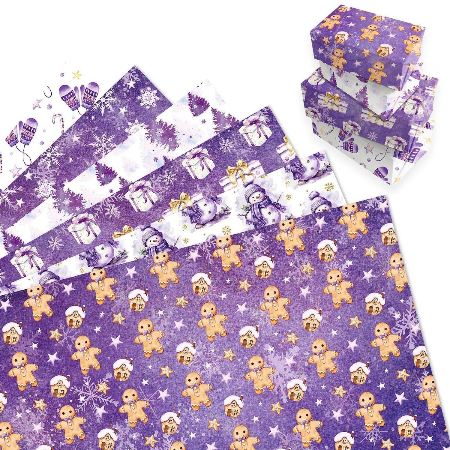 LuxusKollektion Geschenkpapier Geschenkpapier Weihnachten 12 Bögen 6 Designs