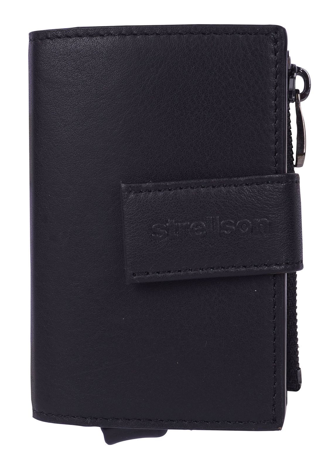 Strellson Kartenetui C-four E-Cage Sv8, aus echtem Leder mit RFID-Blocker Schutz