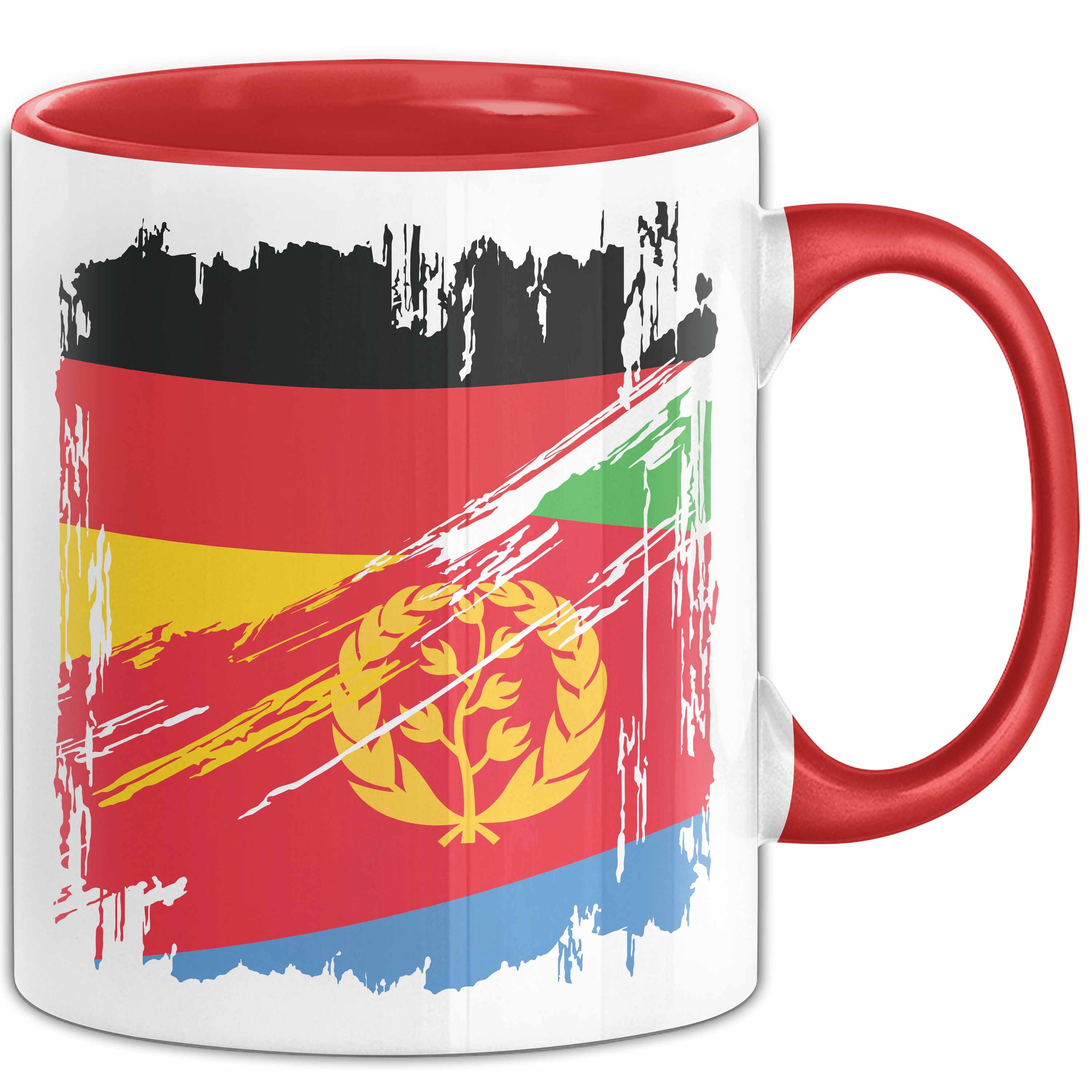 Trendation Tasse Eritrea Deutschland Flagge Halb Deutscher Halb Eritreer Fußball German