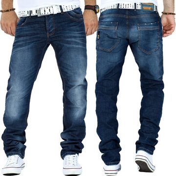 Cipo & Baxx 5-Pocket-Jeans BA-CD186A Regular Fit Jeans Hose stonewashed schlichtes Design mit Used Look