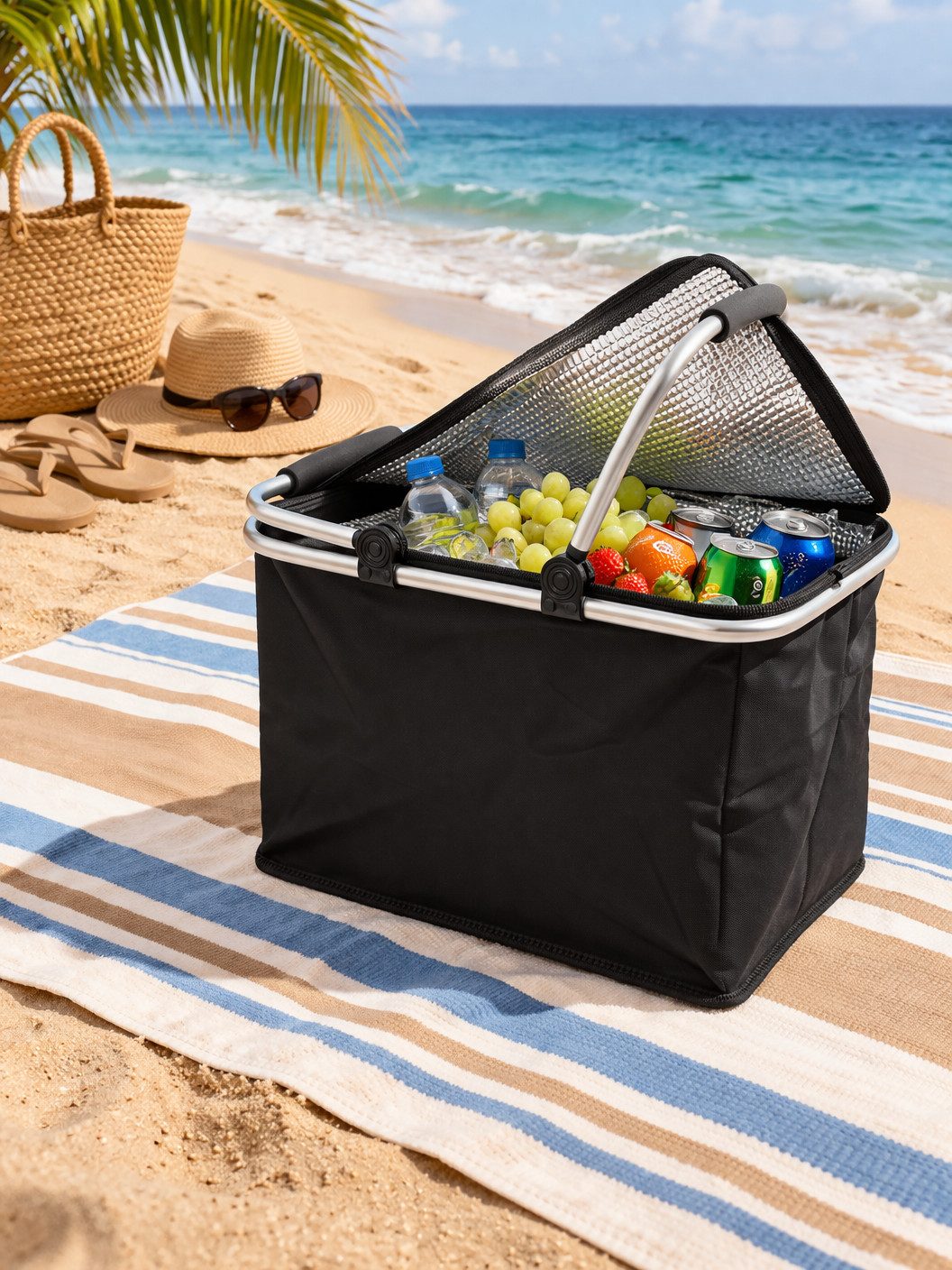 Antonio Einkaufskorb Antonio Thermo Einkaufskorb Kühltasche Kühlbox faltbar Farbe: schwarz