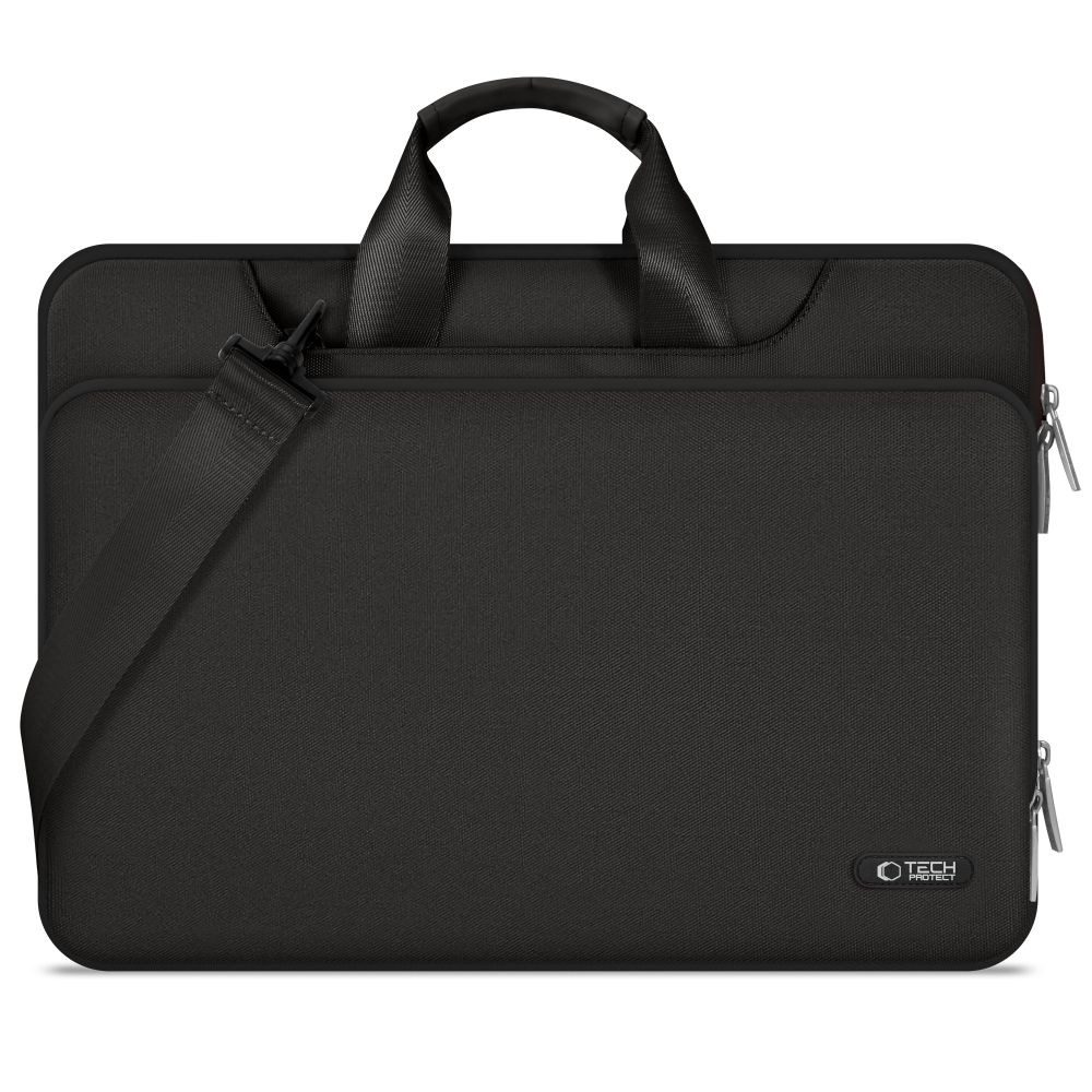 TECH PROTECT Laptoptasche Notebooktasche Umhängetasche Schutzhülle (Spar-Set, 1-tlg., 43 x 31 x 4 cm gepolstert), 360°-Schutz, Schultergurt, Reißverschluss, Trolleyband