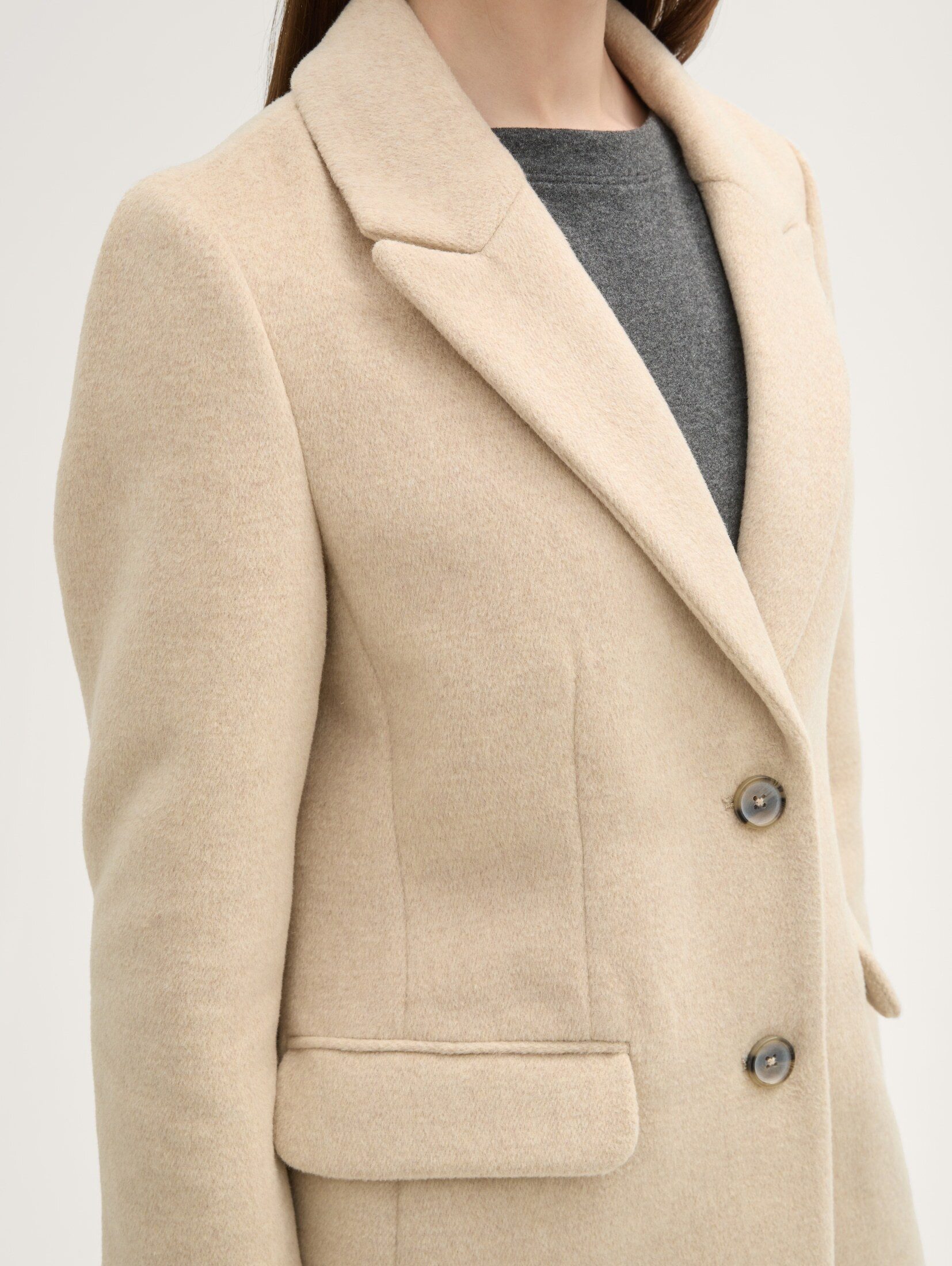 TOM TAILOR Denim Kurzmantel Jacken Mantel mit recycelter Wolle