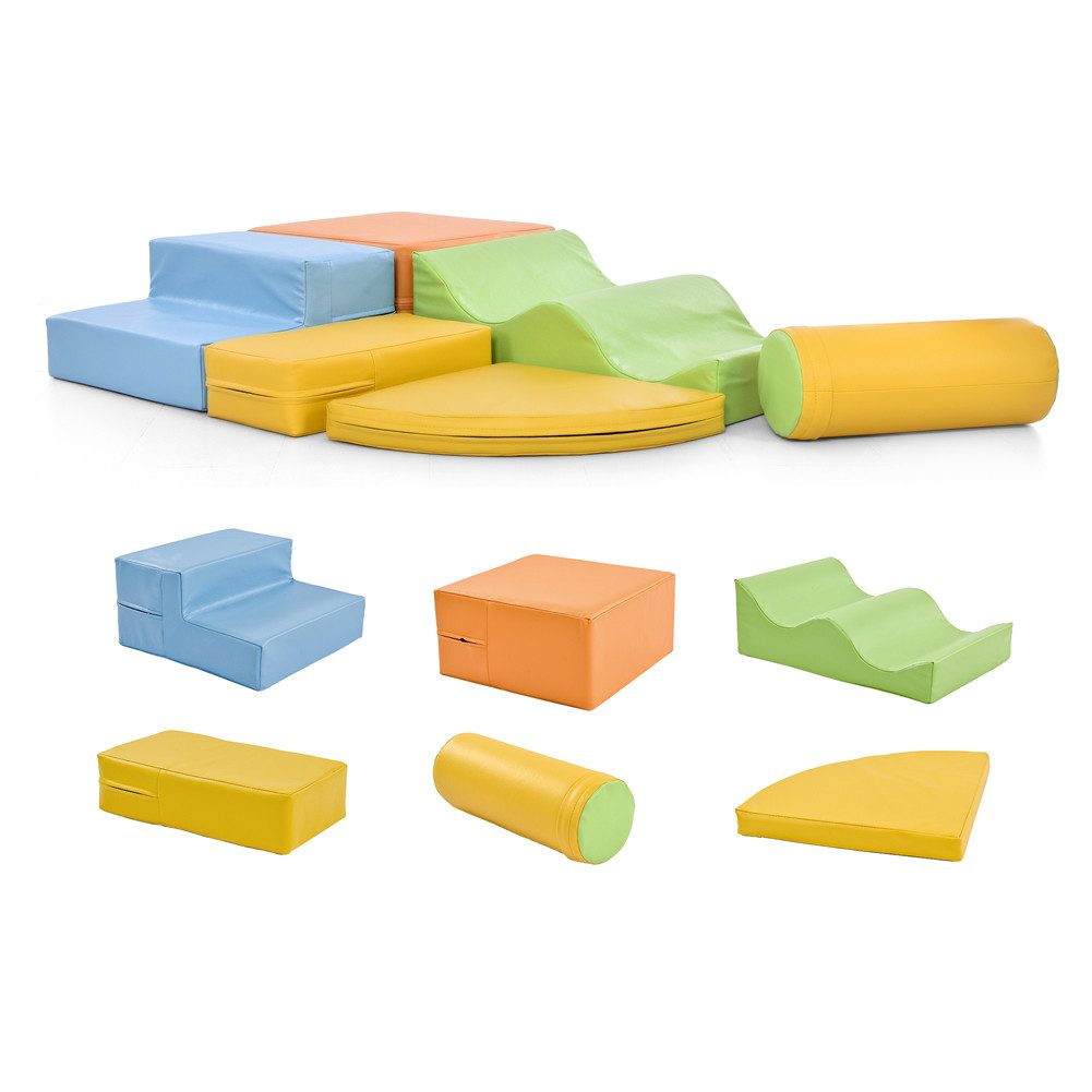 HT 6 TLG Riesenbausteine zum Toben,Klettern,Treppe,Rutsche Spielbauklötze, (im Vorschulalter & Babys Softbausteine), Spielzeug zum Klettern,Rutschen und Krabbeln,bunt