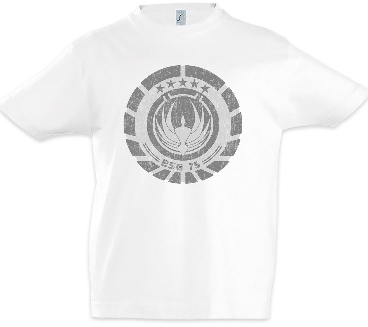 Print-Shirt BSG75 Patch Kinder T-Shirt Lieutenant Galactica Space Ship Star
