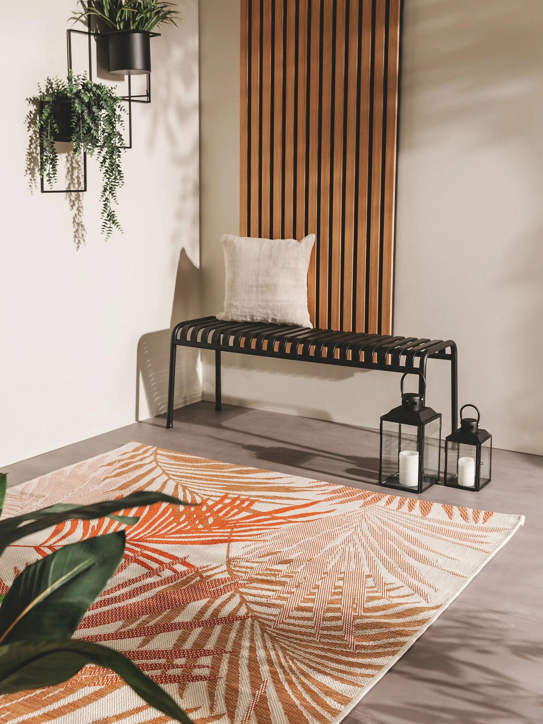 benuta Outdoorteppich Cleo, rechteckig, Höhe: 5 mm, Teppich Wohnzimmer, Schlafzimmer, Esszimmer, Flur, Kunstfaser, Cozy