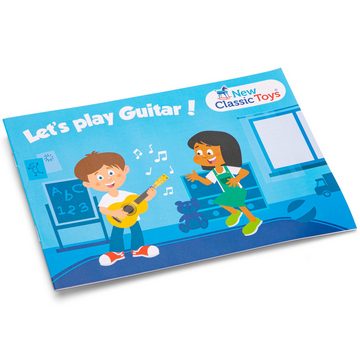 New Classic Toys® Spielzeug-Musikinstrument Gitarre - natur/rot Kindergitarre Kinder-Instrument Musikspielzeug