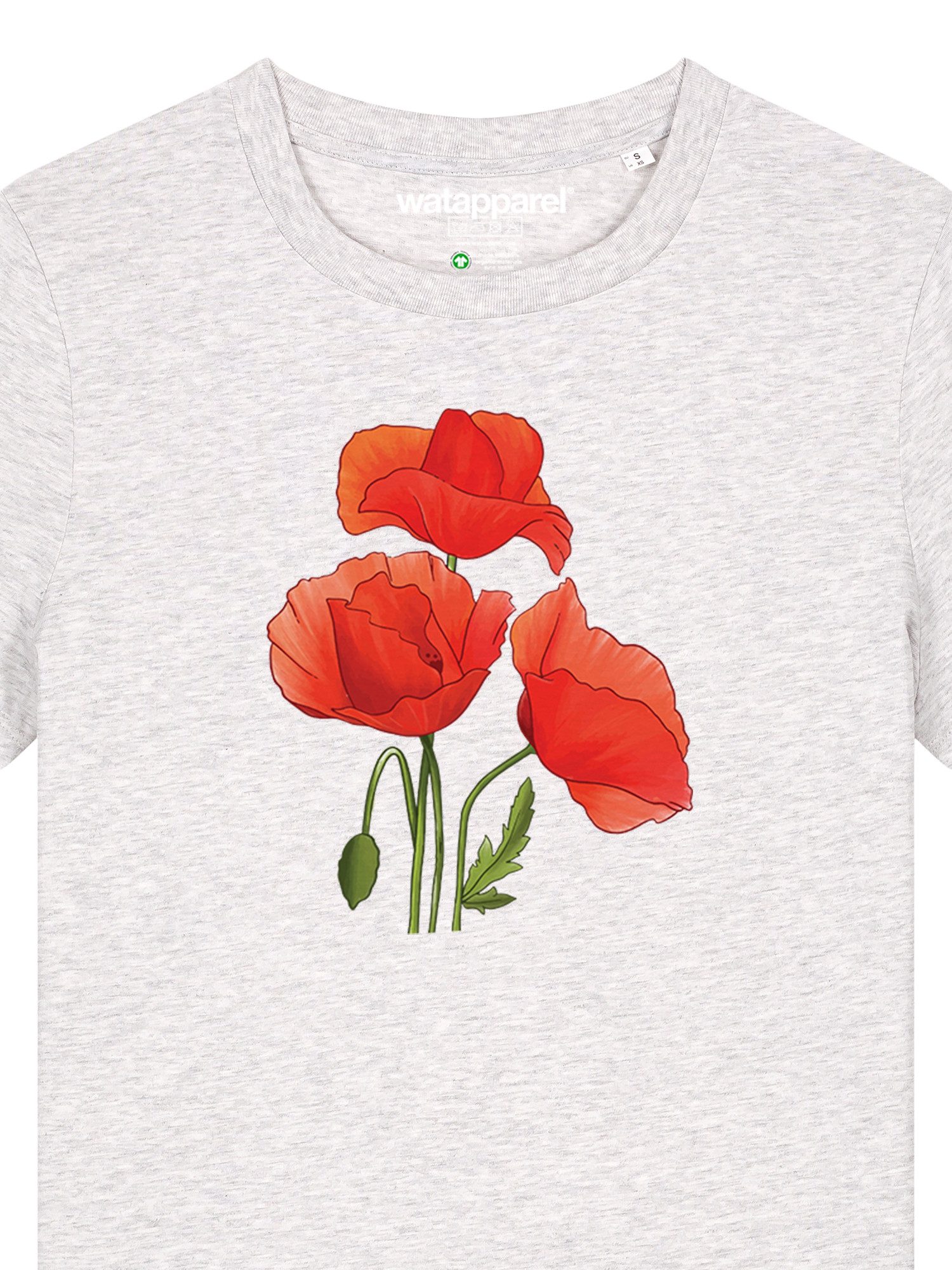 wat? Apparel T-Shirt Poppy Flowers