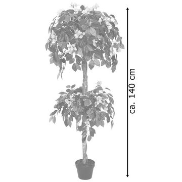 Kunstbaum Drillingsblume Bougainvillea Kunstpflanze Kunstbaum Künstlich 140 cm, Decovego