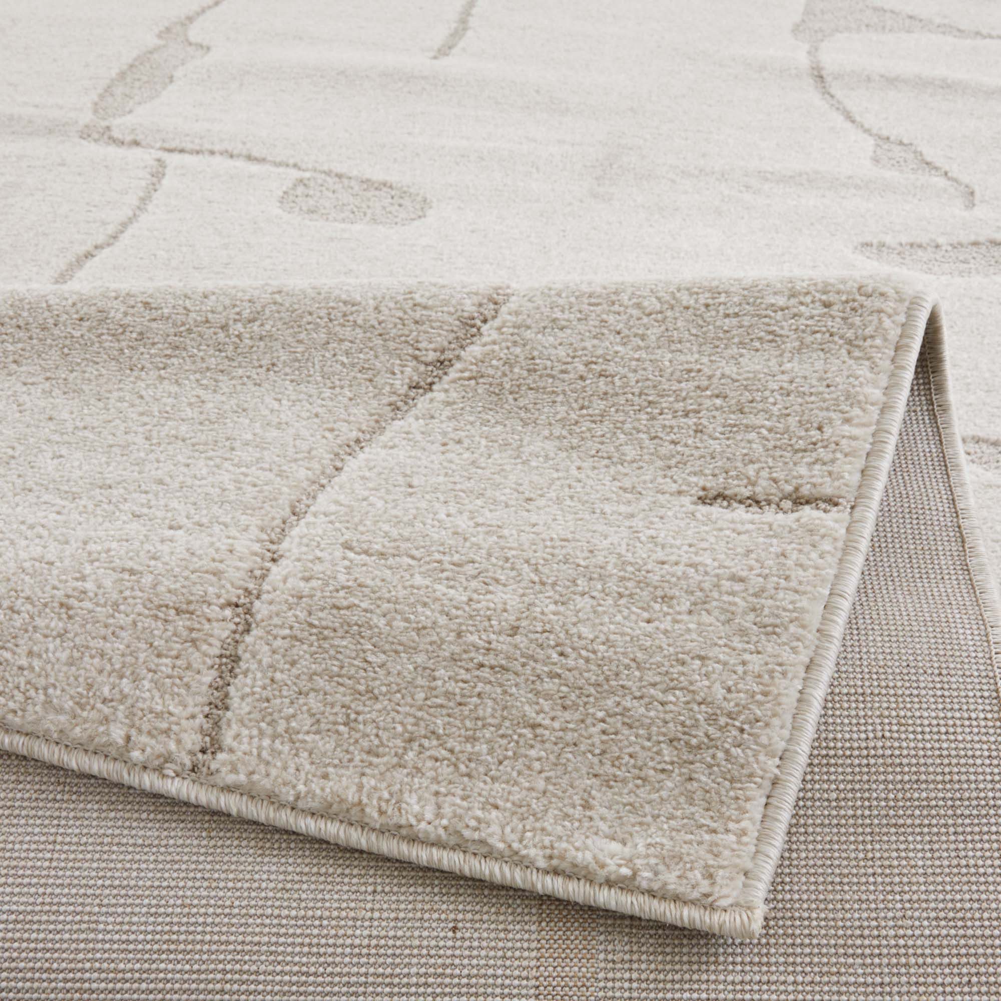 TaraCarpet Teppich Tara Carpet Avalon uni Hoch-Tief-Struktur, rechteckig, Höhe: 13 mm, Wohnzimmer, Schlafzimmer, Esszimmer, Jugendzimmer beige 080x150 – Bild 5 von 5