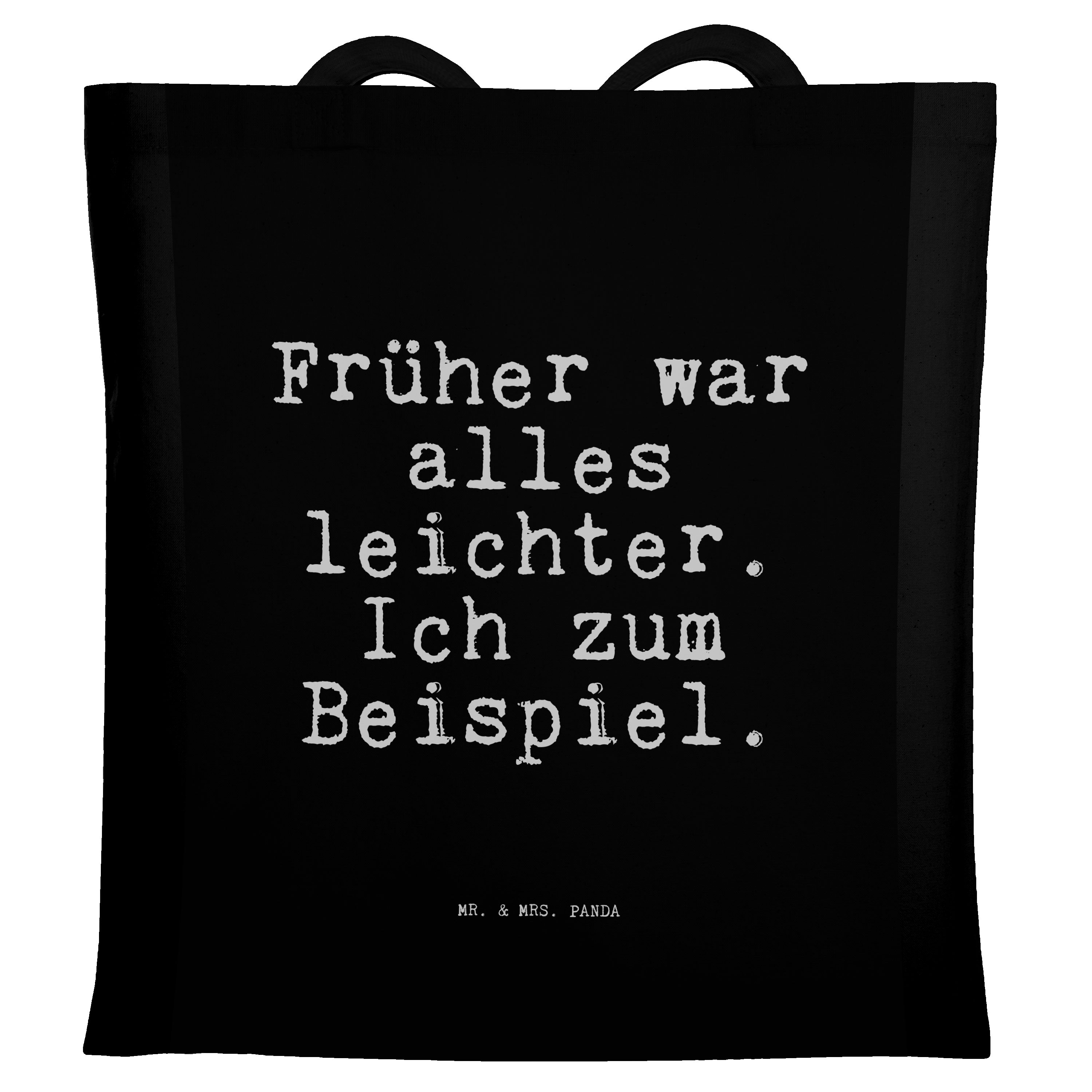 (1-tlg) - Diät, alles Früher Tragetasche Geschenk, Weisheiten, Panda & Mr. war Schwarz Mrs. - leichter....