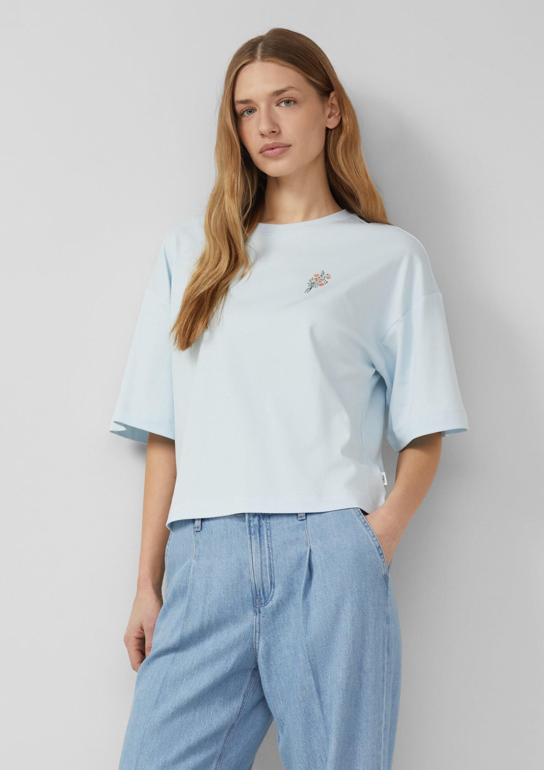s.Oliver Kurzarmshirt T-Shirt T-Shirt mit Front- und Rückenprint im Relaxed Fit