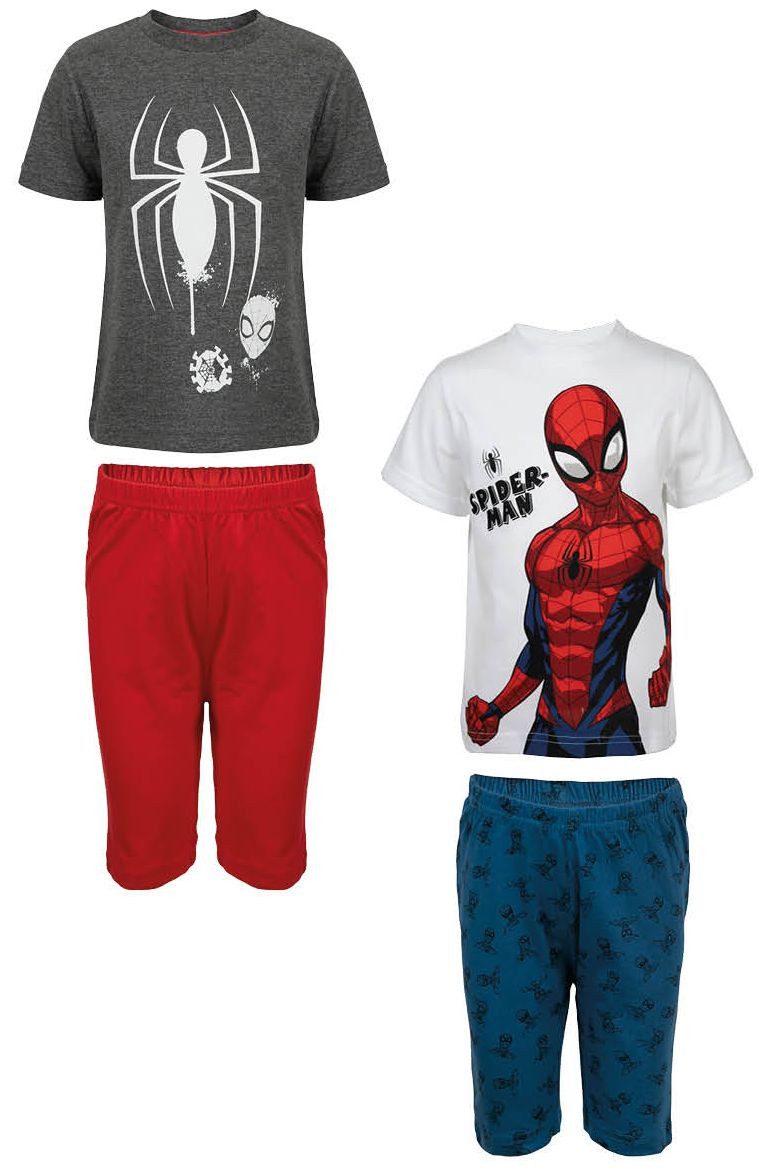 Spiderman Pyjama 2x Spiderman Jungen kurzer Pyjama Schlafanzug 2 - 8 Jahre