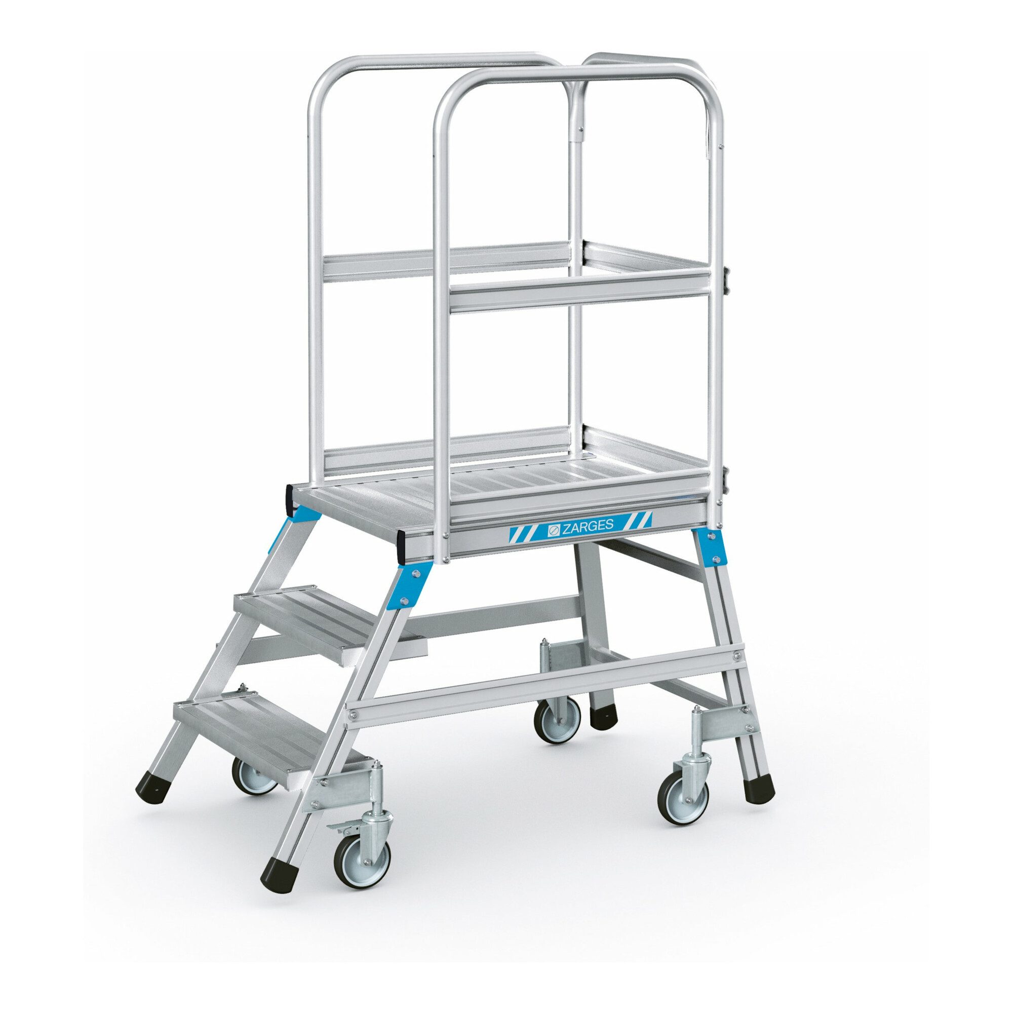 Zarges Treppenstufe ZARGES Podesttreppe einseitig 3 Stufen