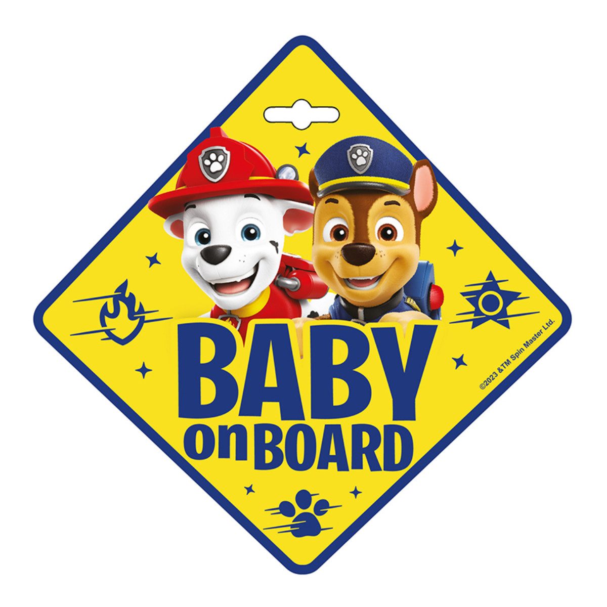 PAW PATROL Warnschild Baby on Board Schild Auto mit Saugnapf Hinweis Schild fürs Fenster