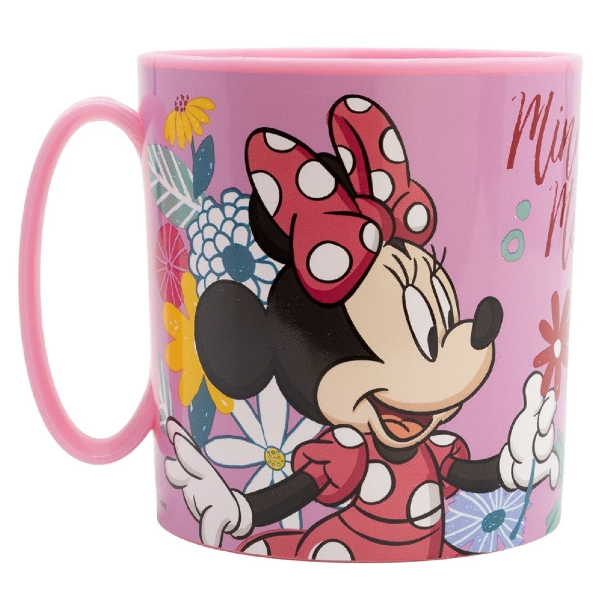 Disney Minnie Mouse Becher - Mikrowellengeeigneter Kunststoffbecher 390 ml – für Kinder, 1-tlg., besonders Leicht, ideal für Unterwegs