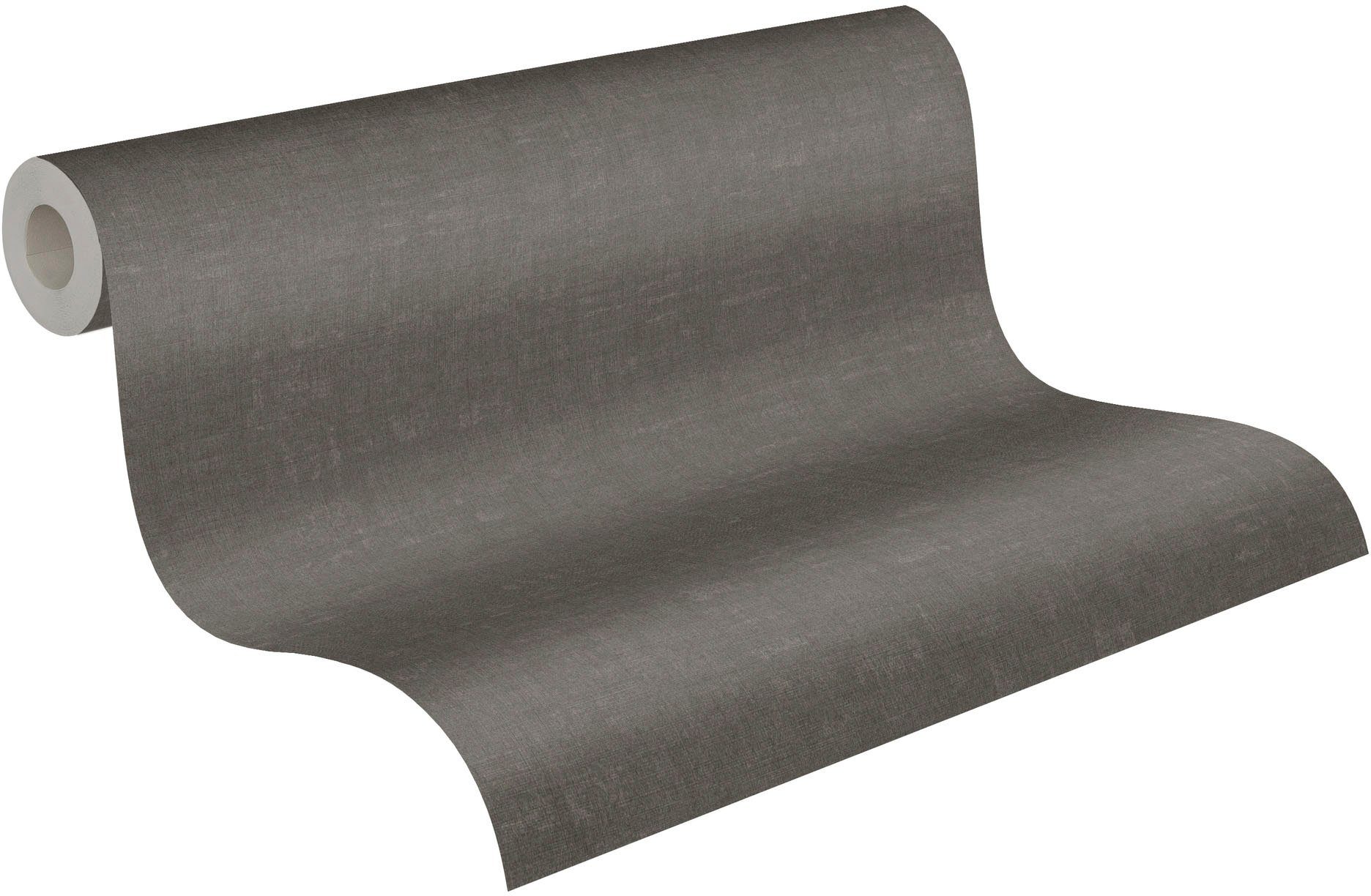 Livingwalls Tapete Uni Grau und Braun 53 cm x 10,05 m AS-387454 günstig online kaufen